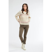 Italian Star Flinders Round Neck Jumper - Beige