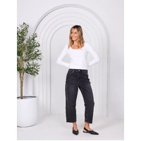 Monaco Jeans Toni Barrel Jeans - Black Denim