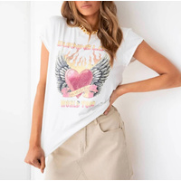 Burning Love Tee- White