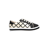 Alfie & Evie Pleat W Leather Sneaker - Black/Cream