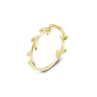 Urbanwall Jewellery Sterling Silver Gold Plated Wreath Ring - Gold
