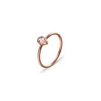 Urbanwall Jewellery Sterling silver rose gold plated CZ detail ring - Rose Gold