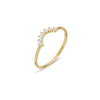 Urbanwall Jewellery Sterling silver multi set CZ arch ring - Gold