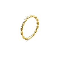 Urbanwall Jewellery Sterling silver twisted rope ring - Gold