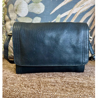 Rugged Hide Gloria Leather Crossbody Bag - Black