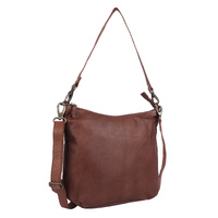 Rugged Hide Chicago Crossbody Bag - Brown