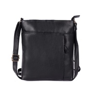 Rugged Hide Barcelona Crossbody Bag - Black