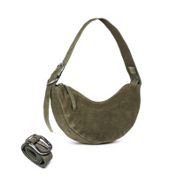 Rugged Hide Indie Crossbody Bag - Dark Olive