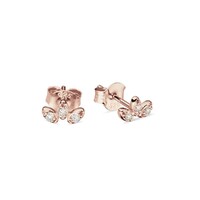 Urbanwall Jewellery Sterling Silver mini fanned oval CZ stud earring - Rose Gold