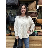 Stella+Gemma Cable Poncho - Rice