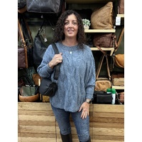Stella+Gemma Cable Poncho - Denim
