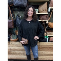 Stella+Gemma Cable Poncho - Black