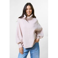 Stella + Gemma Polo Neck Poncho - Blush - One Size
