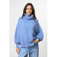 Stella + Gemma Polo Neck Poncho - Denim - One Size
