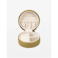 Stella+Gemma Small Round Jewellery Box - Khaki