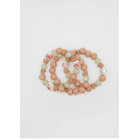 Stella+Gemma Flower and Pink Bead Bracelet
