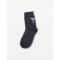 Stella + Gemma Socks - Black with White Bow