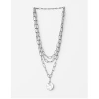 Stella+Gemma-Triple Chain w/Pendant-Silver Necklace