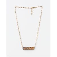 Stella+Gemma-Choker w/Nat Stone Bar-Gold Necklace