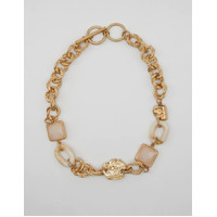 Stella+Gemma Chunky Beaten Chain with Oink Quartz Necklace
