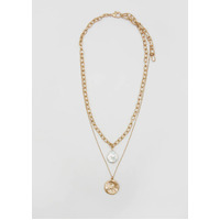 Stella+Gemma Gold Double With Pearl Necklace