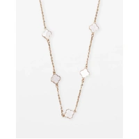Stella+Gemma Necklace Mother of Pearl Flowers - Gold