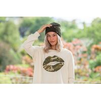 Stella+Gemma-Alabaster Camo Lips Sweater-White Asparagus