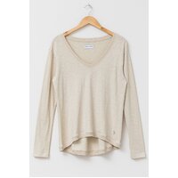 Stella+Gemma Madison V-Neck L/S Tee - Putty