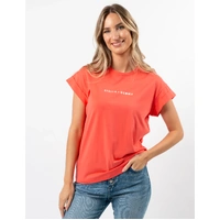 Stella+Gemma Cuff Sleeve T-Shirt - Coral