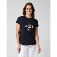 Stella+Gemma Soho Tee Leopard Cross - Deep Navy