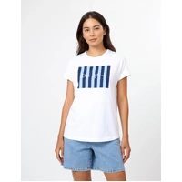 Stella + Gemma Soho Cuff Crew - White Sea Stripe