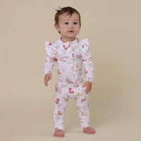 Snuggle Hunny Organic Snugglesuit Convertible Romper with Frill - Butterfly