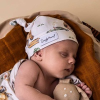 Snuggle Hunny Organic Knotted Beanie - Diggers & Tractors