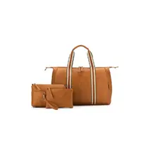 Black Caviar Designs Tuscany Travel/Work Bag - Tan & White