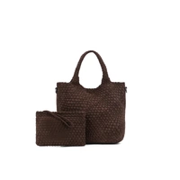 Black Caviar Arielle 2 Piece Suedette Top Handle Bag - Chocolate