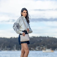 Black Caviar Maggie 3 Compartment Crossbody Bag - Oatmeal