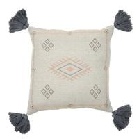 Coast to Coast Tayen Cotton Cushion 50cm - Grey/Blue