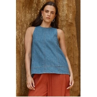 Sass Loretta Denim Tunic - Pale Blue Wash