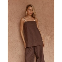 Sass India Embroidered Tunic -Chocolate