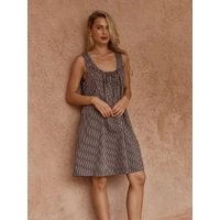 Sass Nola Stripe Mini Dress - Choc Stripe