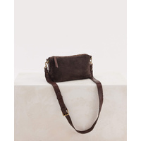 JUJU& CO Suede Teddy Bag - Chocolate
