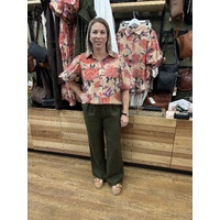 Fria Balloon Sleeve Blouse - Big Floral