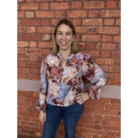 Fria Gold Button Blouse - Wisteria