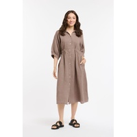 Urban Luxury Linen Dress - Mud