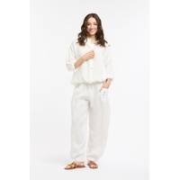 Urban Luxury Linen Bomber - White