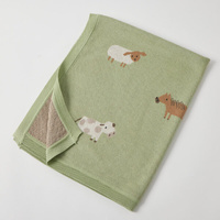 Jiggle & Giggle Barnyard Buddies Knitted Baby Blanket