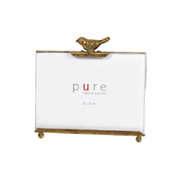 Pure Rumble Metal Gold Bird Frame Square 18x13cm