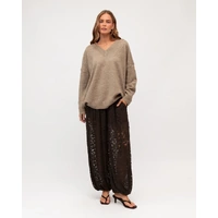 EBBY AND I Balloon Lace Pant - Chocolate