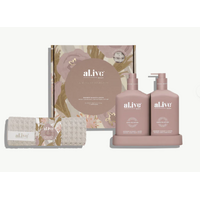 Al.ive Body Limit Edition Wash & Lotion Duo + Waffle Towel Gift Set - Raspberry Blossom & Juniper