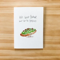 Well Drawn Card - Avo Great Birthday, Don't Get Too Smashed